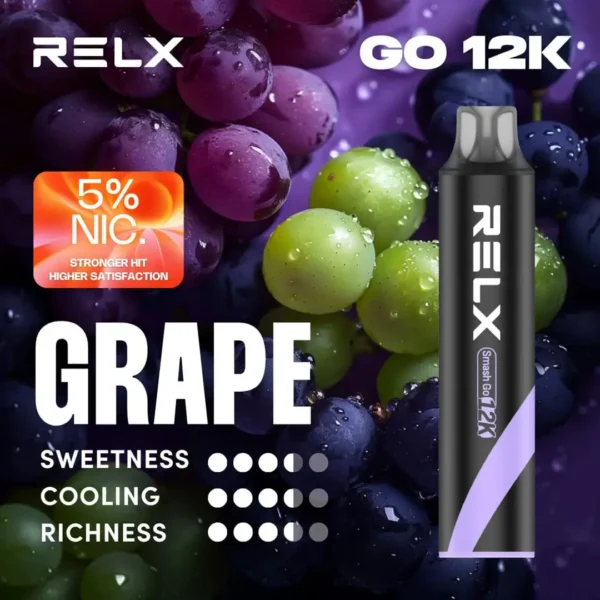 RELX Smash Go 拋棄式電子煙 12000口長效容量設計 便攜輕巧機身 穩定霧化體驗 外出使用推薦 台灣現貨